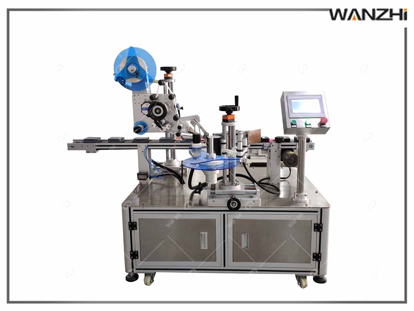 上下面兼側面轉角貼標機_上平面側面貼標機_萬志自動化