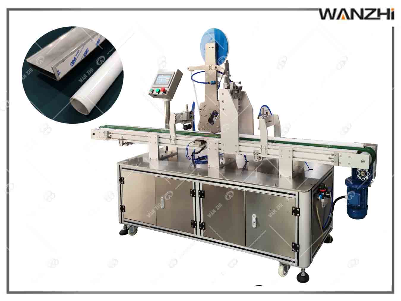 鋁條圓管貼膠機_圓管貼雙面膠機_東莞市萬志自動化科技有限公司
